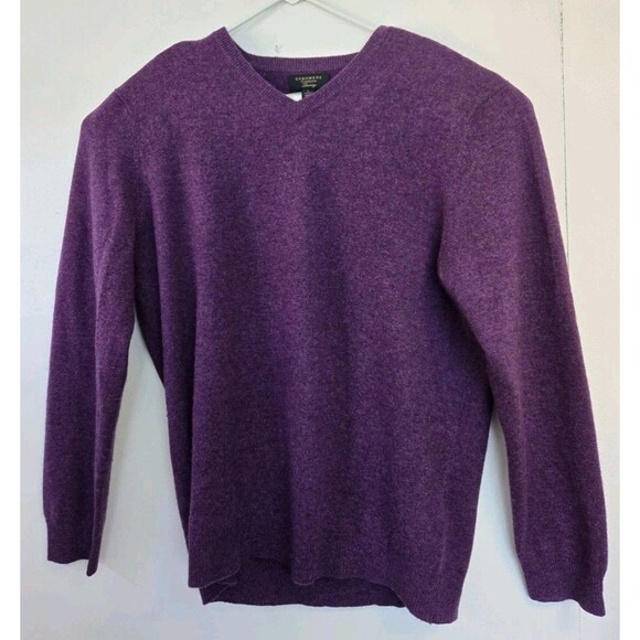 Club Room Sweater Mens L Cashmere Purple Luxury Preppy Academia Casual Grandpa - Picture 1 of 8